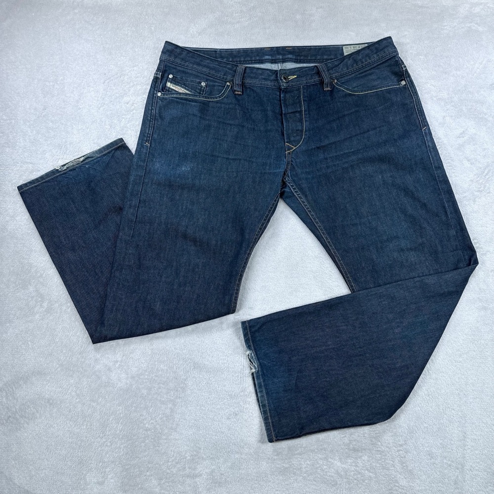 Diesel Viker Jeans Mens 38x30 Blue Regular Straight Dark Wash Button Fly Casual
